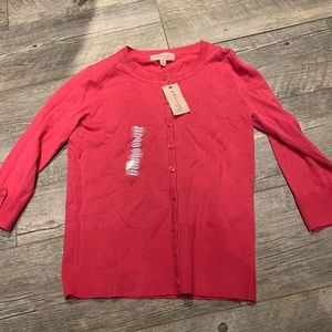 Philosophy pink button down cardigan